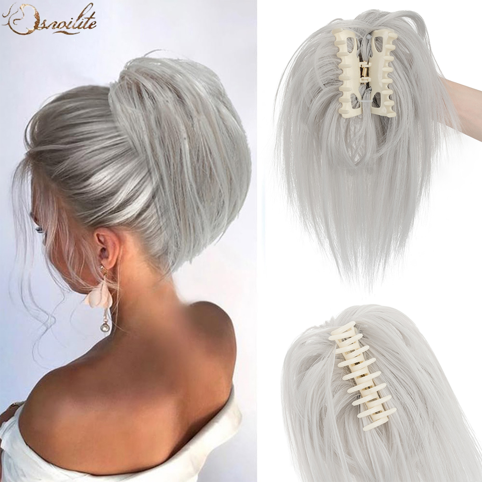 Snoilite Synthetic Straight Cl - đánh giá và giá Claw Clip Messy Bun Hair Piece