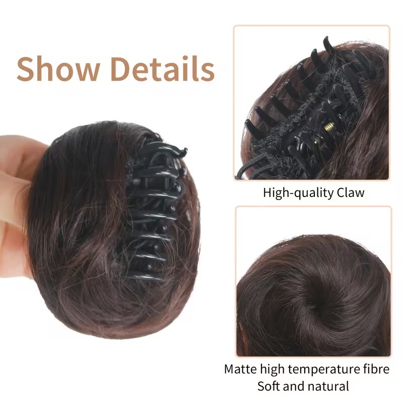 Claw Clip Synthetic Hair Bun C - đánh giá và giá Claw Clip Messy Bun Hair Piece