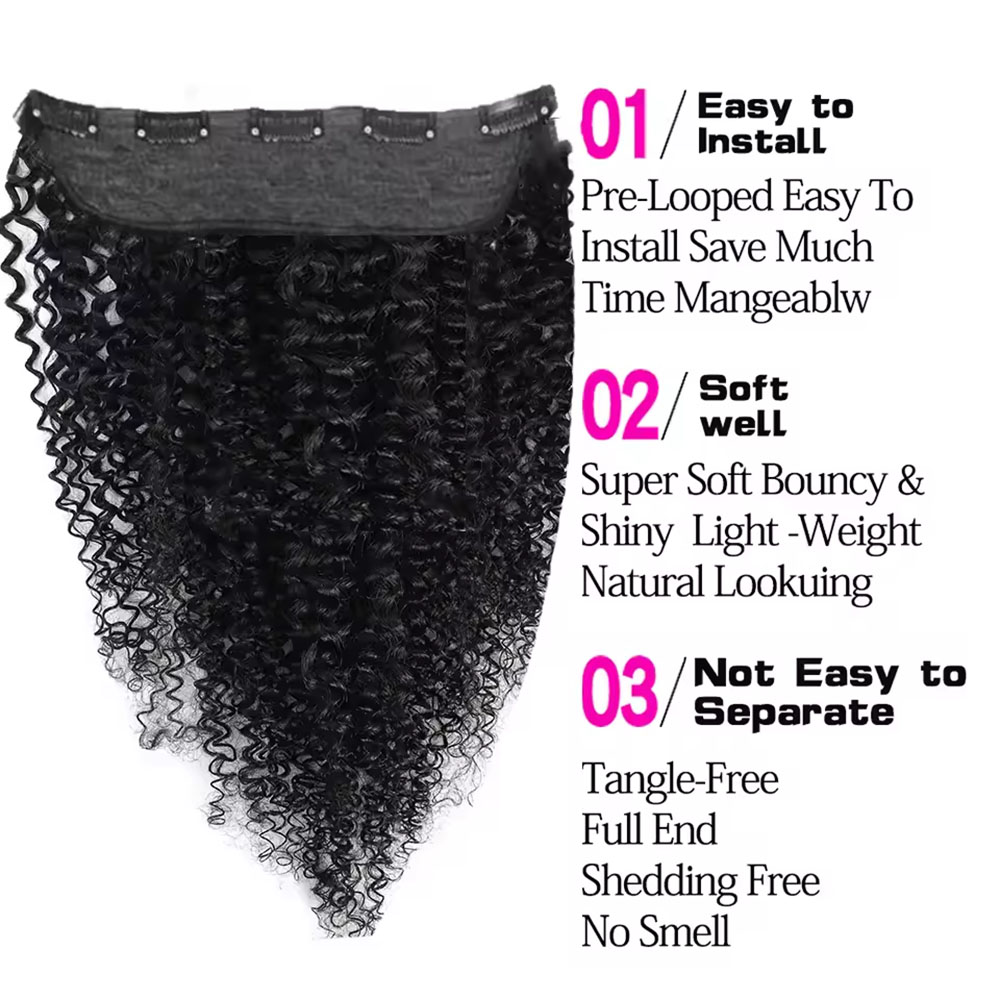 1 Pcs Clips In One Piece Hair  - đánh giá và giá Seamless Clip In Hair Extensions Human Hair