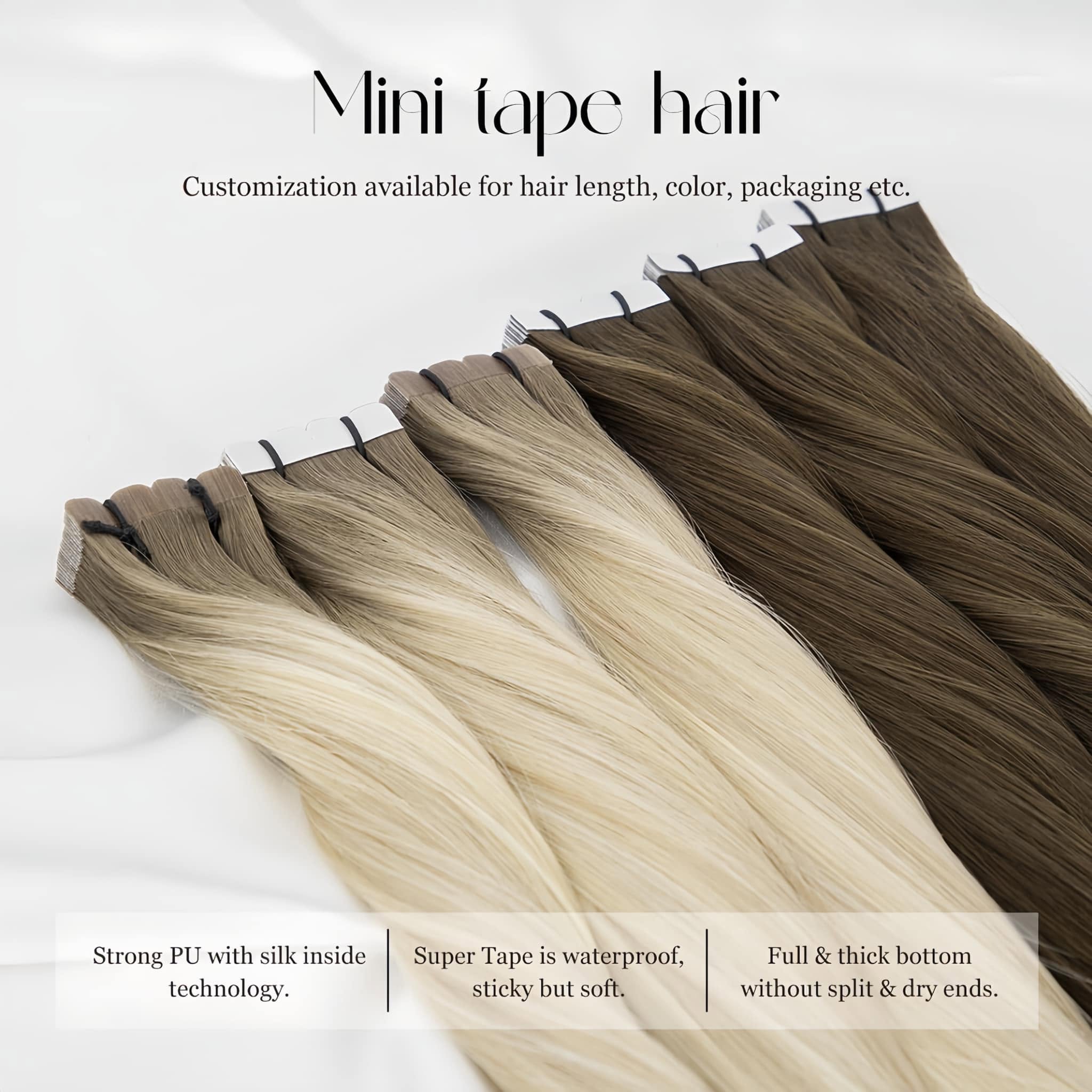 Mini Tape In Human Hair Extens - đánh giá và giá Invisible Tape In Extensions Real Hair