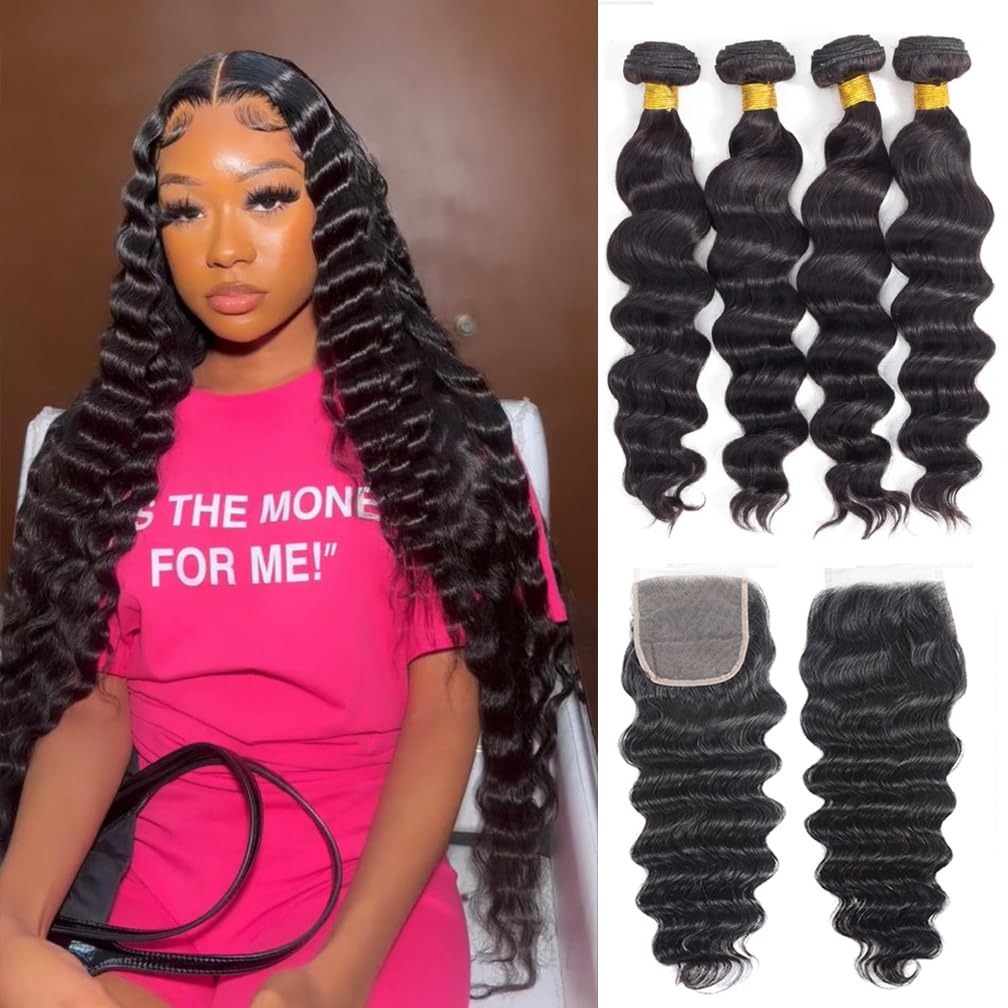 30 Inch Loose Wave Bundles Hum - đánh giá và giá Deep Wave 3 Bundles With Closure