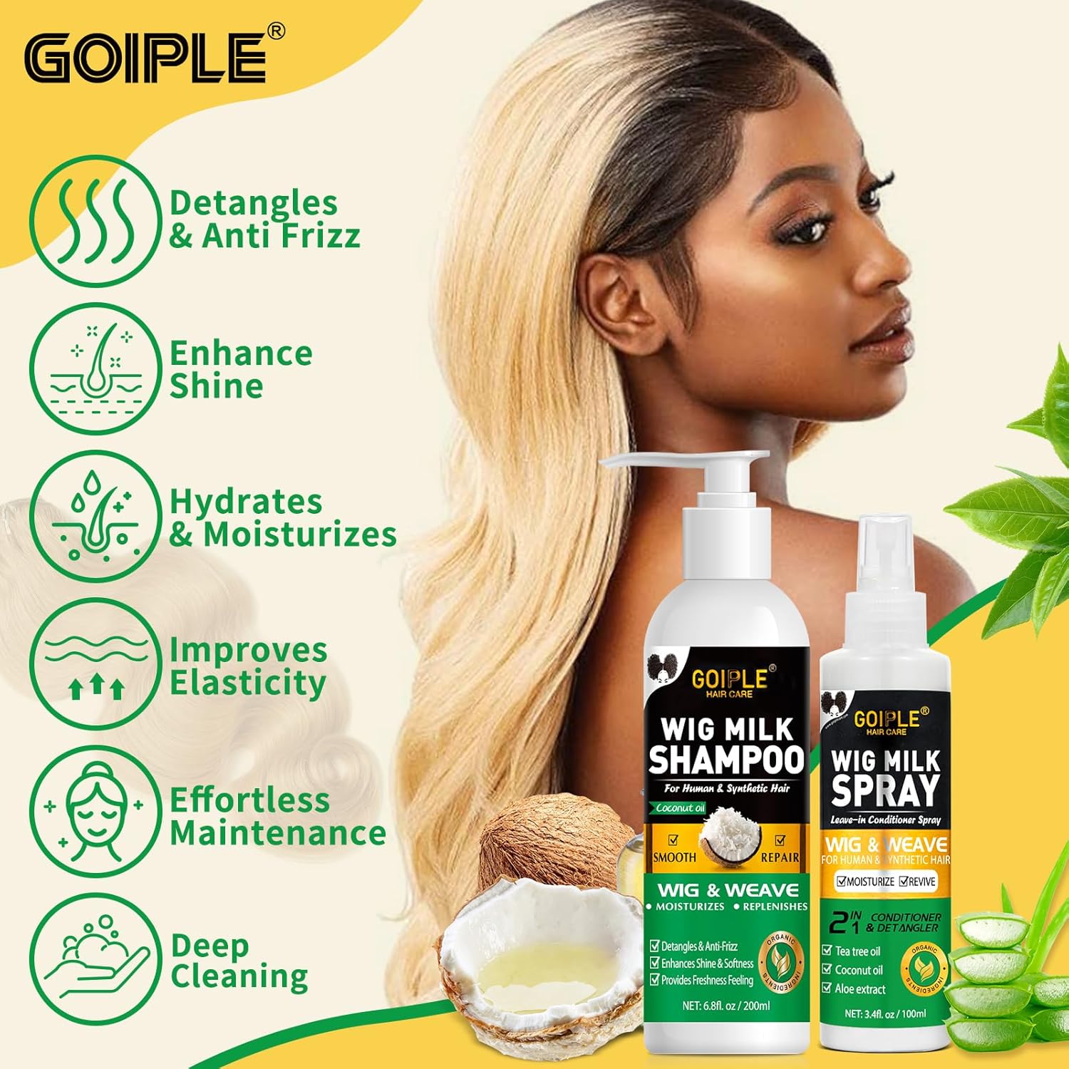 GOIPLE 3 in 1 Wig Care Kit wit - đánh giá và giá Synthetic Wigs