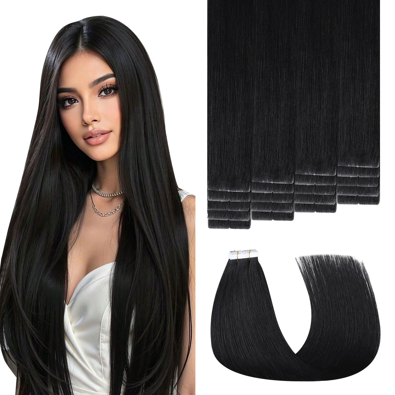 Sweetmet Invisible Tape in Hai - đánh giá và giá Invisible Tape In Extensions Real Hair