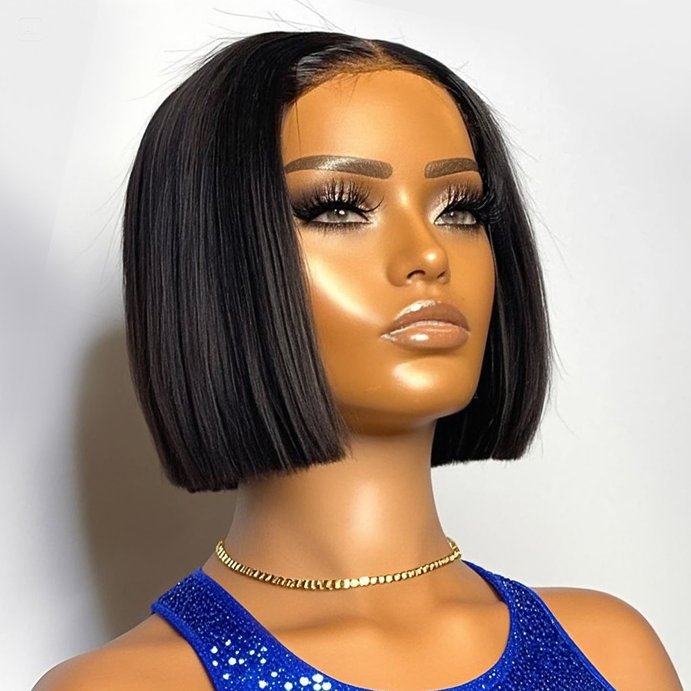 250% Density Straight Short Bo - đánh giá và giá Glueless Wear And Go Human Hair Wig