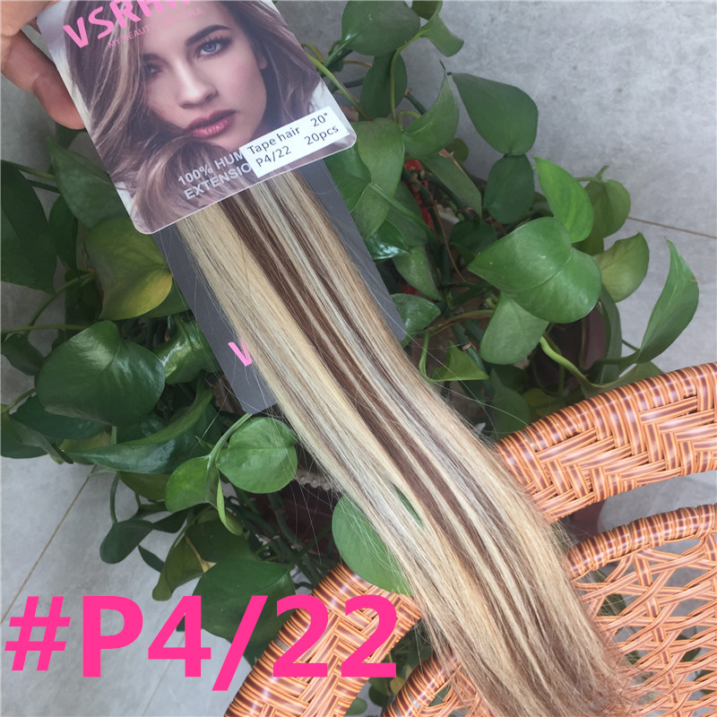 Vsrhair P18/60 P4/22 Băng Tron - đánh giá và giá Invisible Tape In Extensions Real Hair