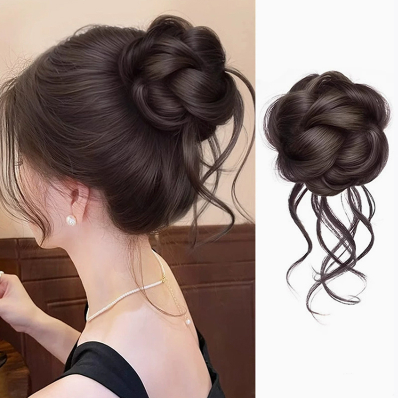 Synthetic Hair Bun Chignon Mes - đánh giá và giá Claw Clip Messy Bun Hair Piece