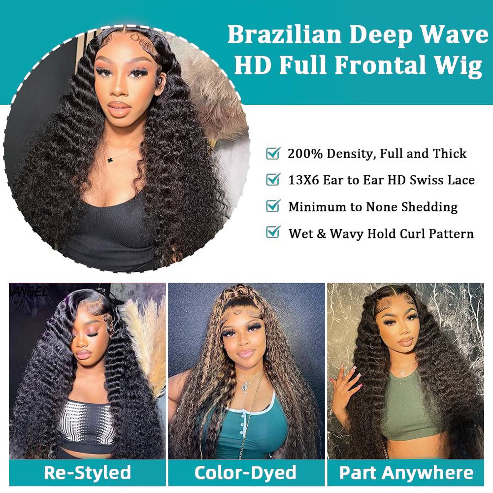 40 46 Inch Deep Wave 13x6 13x4 - đánh giá và giá Lace Front Wigs