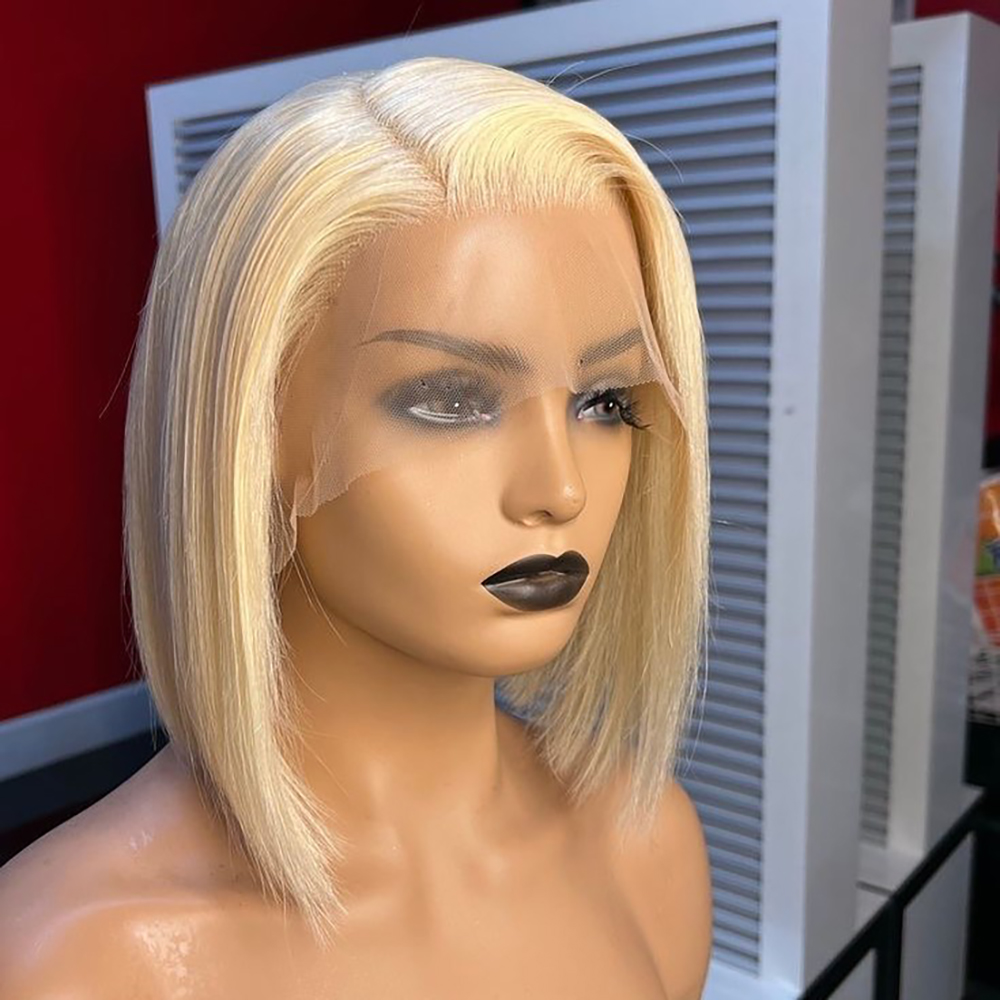 613 Blonde Straight 13x4 Lace  - đánh giá và giá Pre Parted 13X4 Lace Front Bob Wig