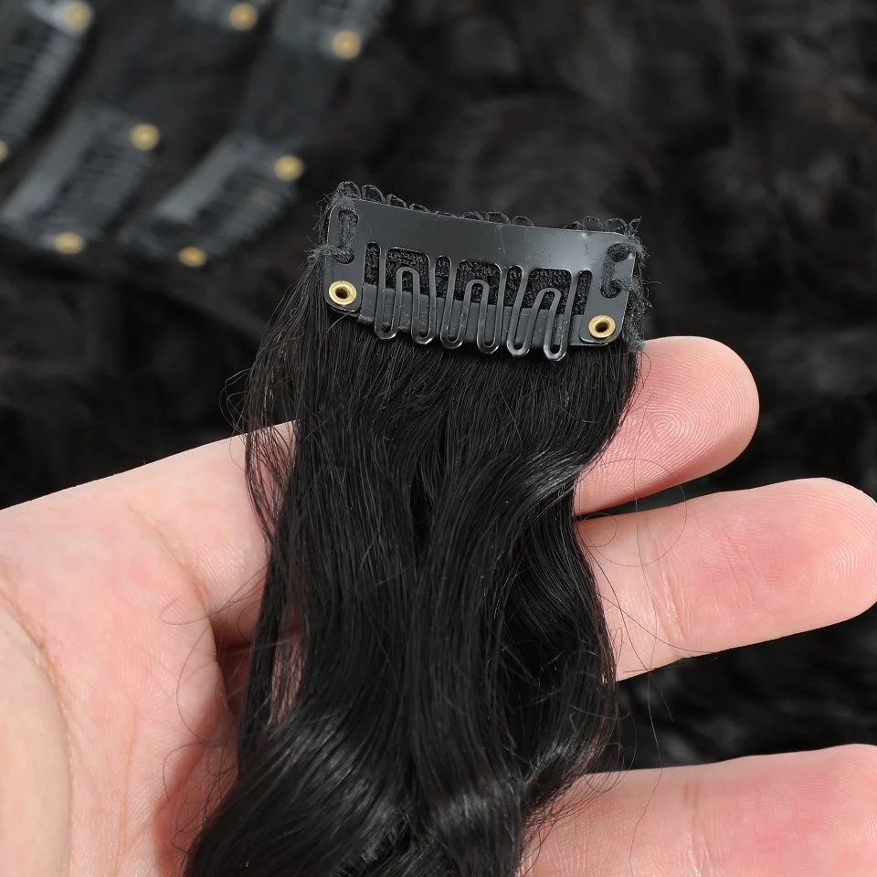 Water Wave Clip in Hair Extens - đánh giá và giá Seamless Clip In Hair Extensions Human Hair