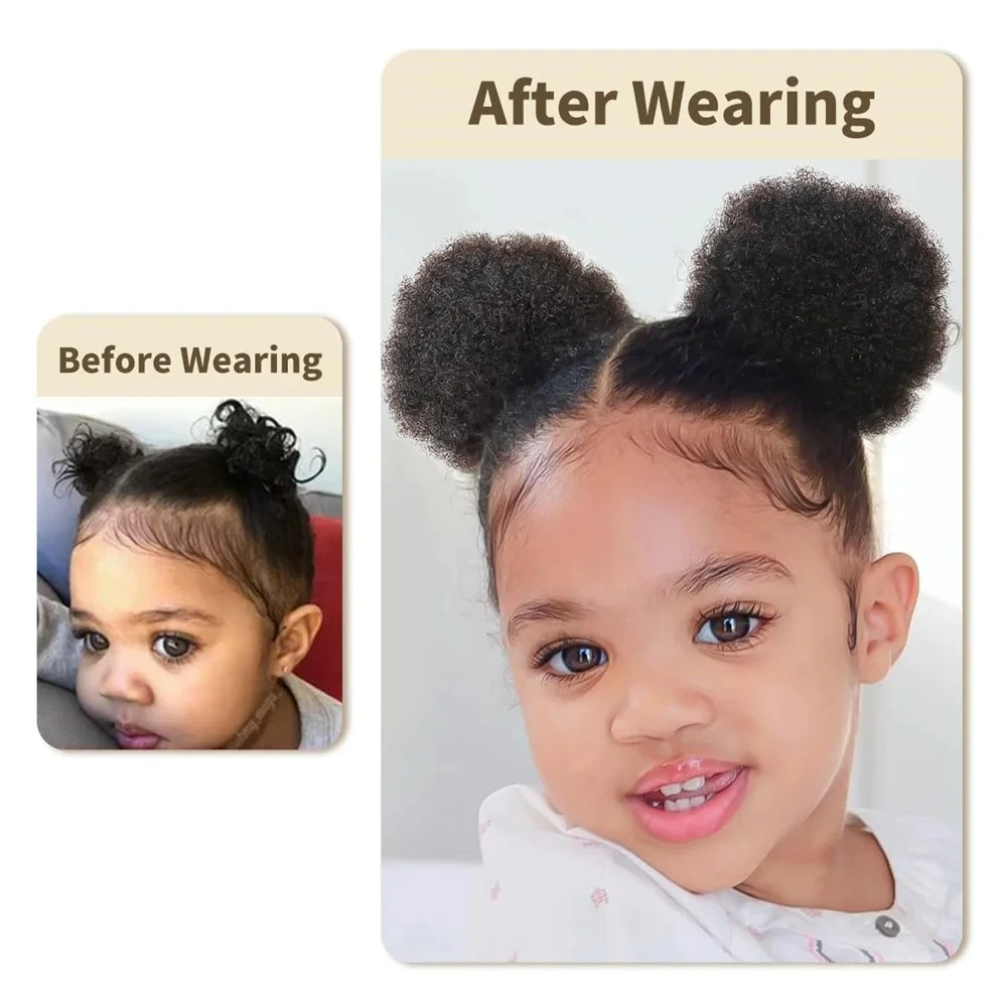 1PC/Pack Kids Hair Puff Natura - đánh giá và giá Drawstring Afro Curly Puff Ponytail